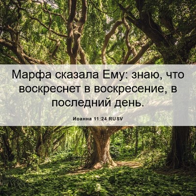 Picture 06 - Иоанна 11:24 RUSV - Марфа сказала Ему: знаю, - Bible Verse Picture
