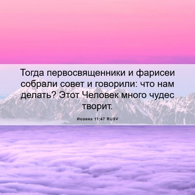 Picture 06 - Иоанна 11:47 RUSV - Тогда первосвященники и - Bible Verse Picture