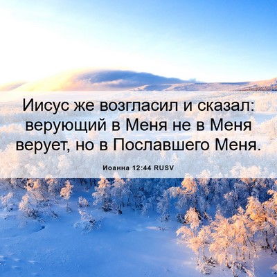 Picture 06 - Иоанна 12:44 RUSV - Иисус же возгласил и - Bible Verse Picture