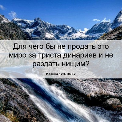 Picture 06 - Иоанна 12:5 RUSV - Для чего бы не продать это - Bible Verse Picture