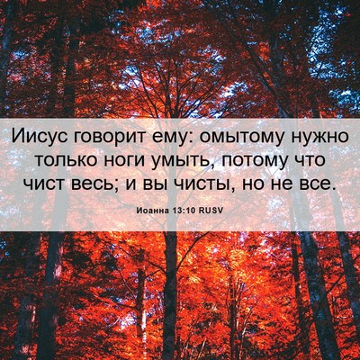 Picture 06 - Иоанна 13:10 RUSV - Иисус говорит ему: омытому - Bible Verse Picture