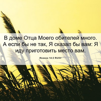 Picture 06 - Иоанна 14:2 RUSV - В доме Отца Моего обителей - Bible Verse Picture