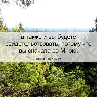 Picture 06 - Иоанна 15:27 RUSV - а также и вы будете - Bible Verse Picture