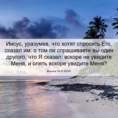Picture 06 - Иоанна 16:19 RUSV - Иисус, уразумев, что хотят - Bible Verse Picture