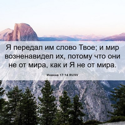 Picture 06 - Иоанна 17:14 RUSV - Я передал им слово Твое; и - Bible Verse Picture