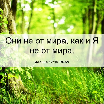 Picture 06 - Иоанна 17:16 RUSV - Они не от мира, как и Я не от - Bible Verse Picture