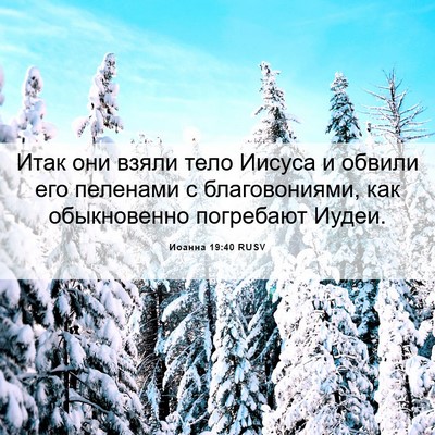 Picture 06 - Иоанна 19:40 RUSV - Итак они взяли тело Иисуса - Bible Verse Picture