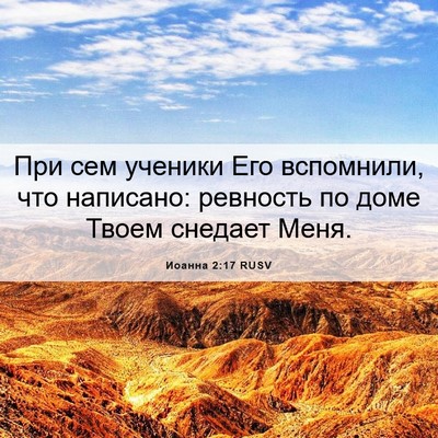 Picture 06 - Иоанна 2:17 RUSV - При сем ученики Его - Bible Verse Picture