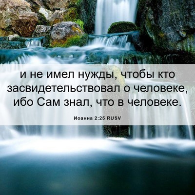 Picture 06 - Иоанна 2:25 RUSV - и не имел нужды, чтобы кто - Bible Verse Picture