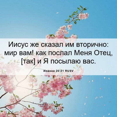 Picture 06 - Иоанна 20:21 RUSV - Иисус же сказал им - Bible Verse Picture