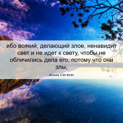 Picture 06 - Иоанна 3:20 RUSV - ибо всякий, делающий злое, - Bible Verse Picture