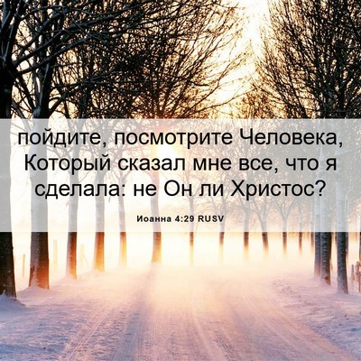 Picture 06 - Иоанна 4:29 RUSV - пойдите, посмотрите - Bible Verse Picture