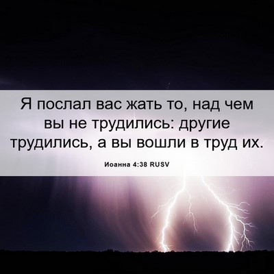 Picture 06 - Иоанна 4:38 RUSV - Я послал вас жать то, над - Bible Verse Picture