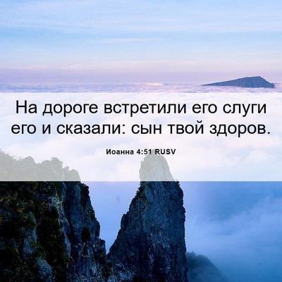 Picture 06 - Иоанна 4:51 RUSV - На дороге встретили его - Bible Verse Picture