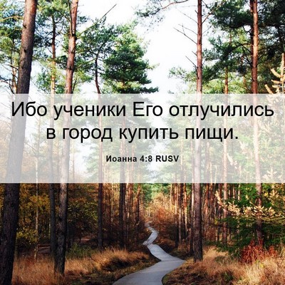 Picture 06 - Иоанна 4:8 RUSV - Ибо ученики Его отлучились - Bible Verse Picture