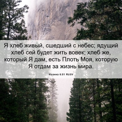 Picture 06 - Иоанна 6:51 RUSV - Я хлеб живый, сшедший с - Bible Verse Picture