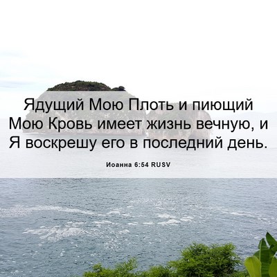 Picture 06 - Иоанна 6:54 RUSV - Ядущий Мою Плоть и пиющий - Bible Verse Picture