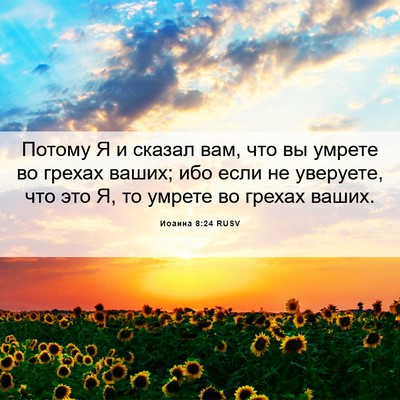 Picture 06 - Иоанна 8:24 RUSV - Потому Я и сказал вам, что - Bible Verse Picture