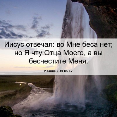 Picture 06 - Иоанна 8:49 RUSV - Иисус отвечал: во Мне беса - Bible Verse Picture