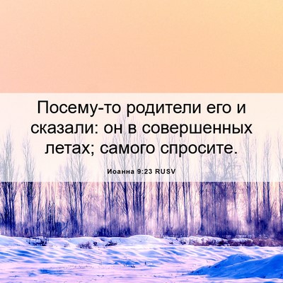 Picture 06 - Иоанна 9:23 RUSV - Посему-то родители его и - Bible Verse Picture