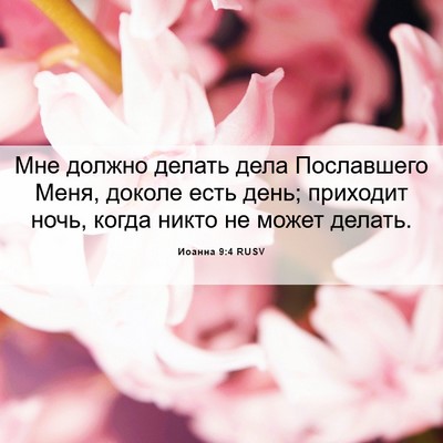 Picture 06 - Иоанна 9:4 RUSV - Мне должно делать дела - Bible Verse Picture