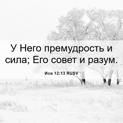 Picture 06 - Иов 12:13 RUSV - У Него премудрость и сила; - Bible Verse Picture