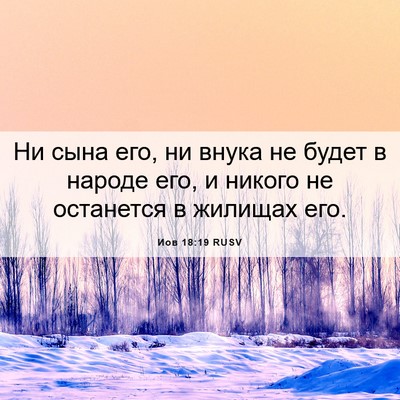 Picture 06 - Иов 18:19 RUSV - Ни сына его, ни внука не - Bible Verse Picture