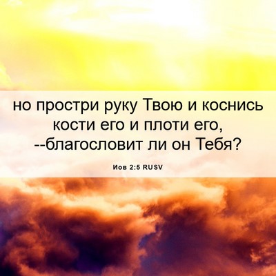 Picture 06 - Иов 2:5 RUSV - но простри руку Твою и - Bible Verse Picture