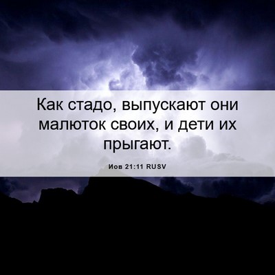 Picture 06 - Иов 21:11 RUSV - Как стадо, выпускают они - Bible Verse Picture