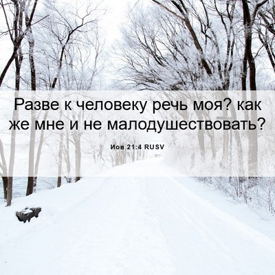 Picture 06 - Иов 21:4 RUSV - Разве к человеку речь моя? - Bible Verse Picture