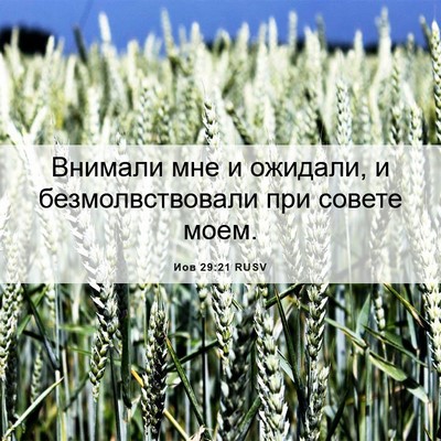 Picture 06 - Иов 29:21 RUSV - Внимали мне и ожидали, и - Bible Verse Picture