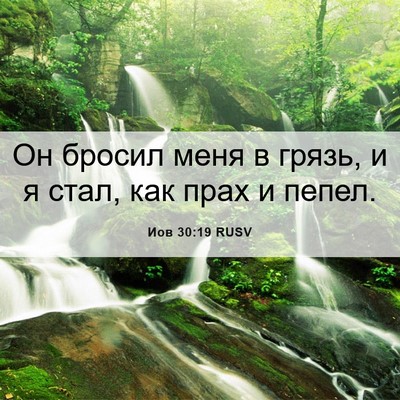 Picture 06 - Иов 30:19 RUSV - Он бросил меня в грязь, и я - Bible Verse Picture