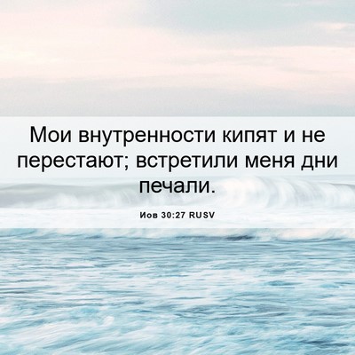 Picture 06 - Иов 30:27 RUSV - Мои внутренности кипят и - Bible Verse Picture