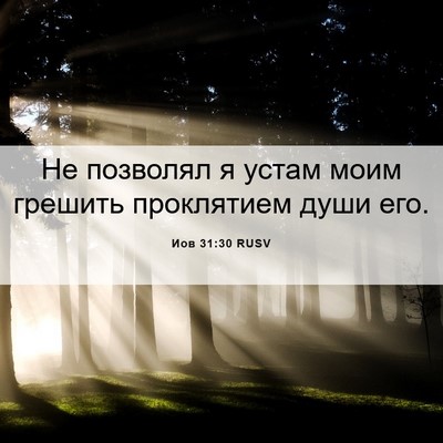 Picture 06 - Иов 31:30 RUSV - Не позволял я устам моим - Bible Verse Picture