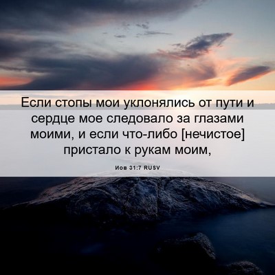 Picture 06 - Иов 31:7 RUSV - Если стопы мои уклонялись - Bible Verse Picture