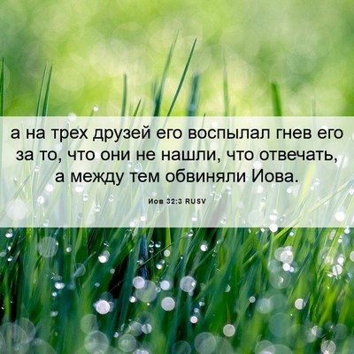 Picture 06 - Иов 32:3 RUSV - а на трех друзей его - Bible Verse Picture