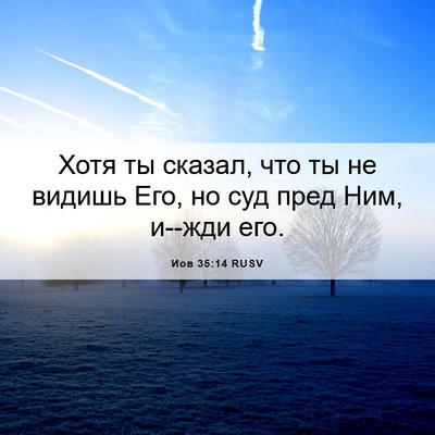 Picture 06 - Иов 35:14 RUSV - Хотя ты сказал, что ты не - Bible Verse Picture