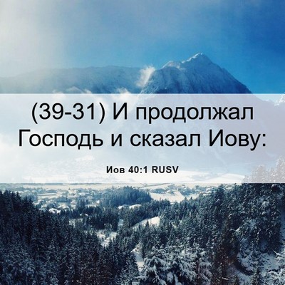 Picture 06 - Иов 40:1 RUSV - (39-31) И продолжал Господь и - Bible Verse Picture