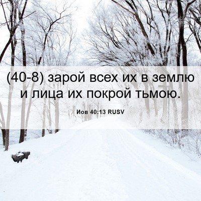 Picture 06 - Иов 40:13 RUSV - (40-8) зарой всех их в землю и - Bible Verse Picture