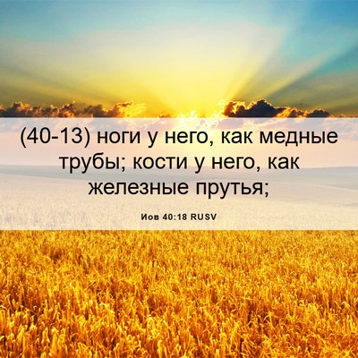 Picture 06 - Иов 40:18 RUSV - (40-13) ноги у него, как медные - Bible Verse Picture