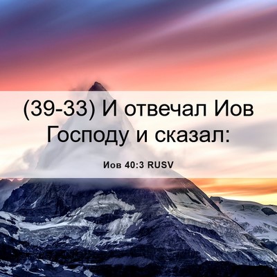 Picture 06 - Иов 40:3 RUSV - (39-33) И отвечал Иов Господу - Bible Verse Picture