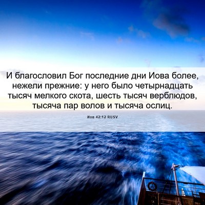 Picture 06 - Иов 42:12 RUSV - И благословил Бог - Bible Verse Picture