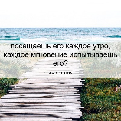 Picture 06 - Иов 7:18 RUSV - посещаешь его каждое утро, - Bible Verse Picture