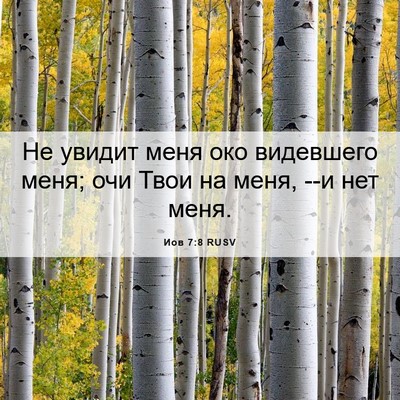 Picture 06 - Иов 7:8 RUSV - Не увидит меня око - Bible Verse Picture