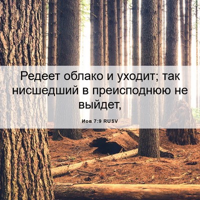 Picture 06 - Иов 7:9 RUSV - Редеет облако и уходит; так - Bible Verse Picture