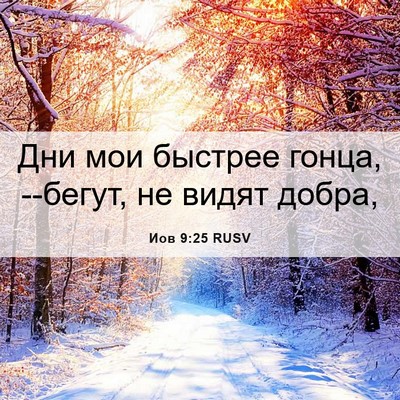 Picture 06 - Иов 9:25 RUSV - Дни мои быстрее гонца, - Bible Verse Picture