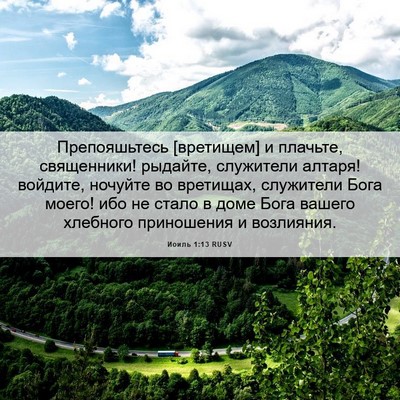 Picture 06 - Иоиль 1:13 RUSV - Препояшьтесь [вретищем] и - Bible Verse Picture