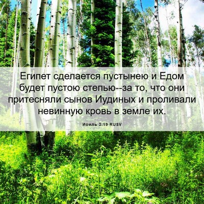 Picture 06 - Иоиль 3:19 RUSV - Египет сделается пустынею - Bible Verse Picture