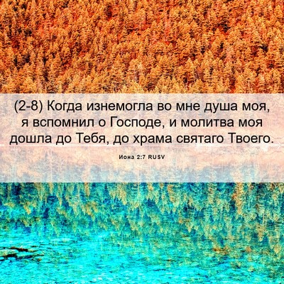 Picture 06 - Иона 2:7 RUSV - (2-8) Когда изнемогла во мне - Bible Verse Picture