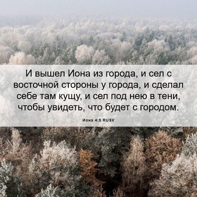 Picture 06 - Иона 4:5 RUSV - И вышел Иона из города, и - Bible Verse Picture